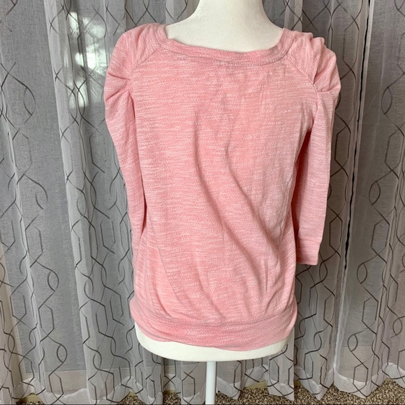 Free People Pink Puffy Shoulder Top Small - Picture 4 of 7